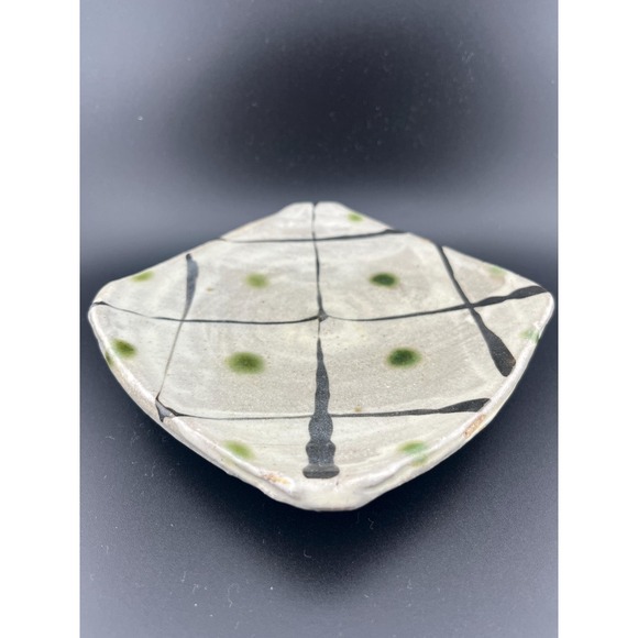 Other - Vintage Studio Pottery Plate – Japanese Wabi Sabi Harlequin Stoneware
